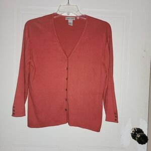 Nomadic Traders Women's Cardigan Button-Up Sweater Burnt Orange Size Large